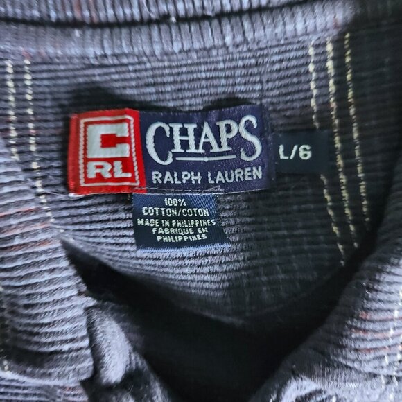 Chaps Ralph Lauren Shirt Men's Large Long Sleeve Button Up Blue Stripes Cotton - Picture 5 of 10